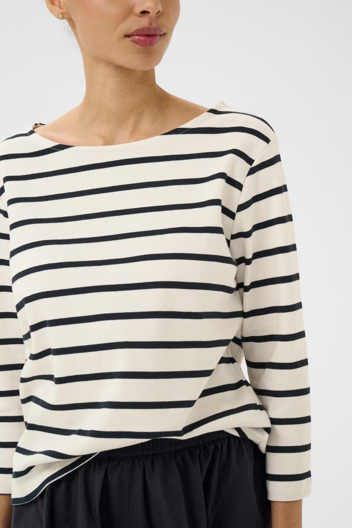 Part Two NelaPW t-shirt, navy stripe, back view