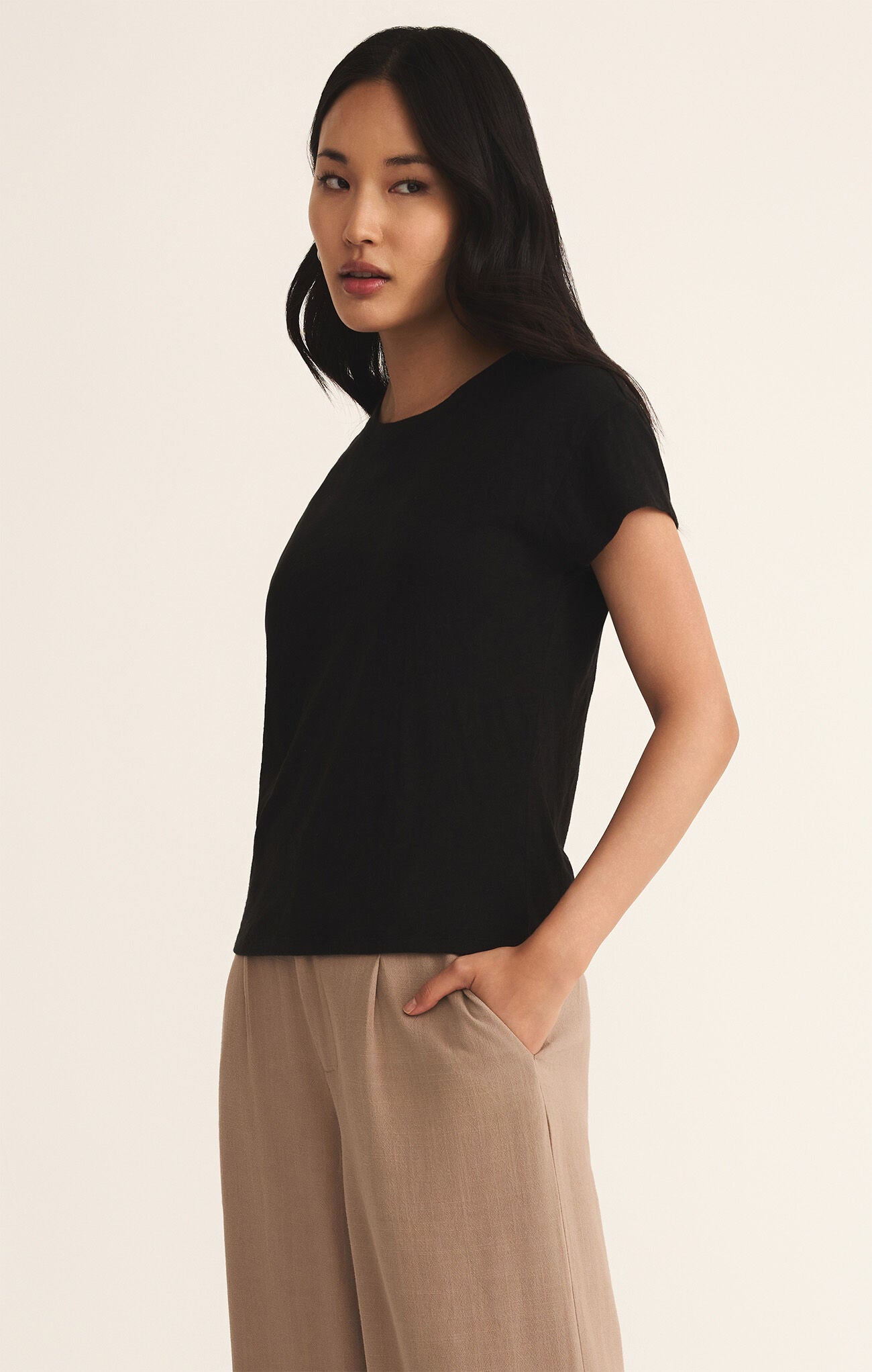 Modern Slub Tee, Black