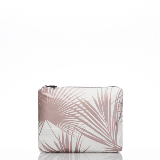 Small Pouch, Day Palms Rose Gold