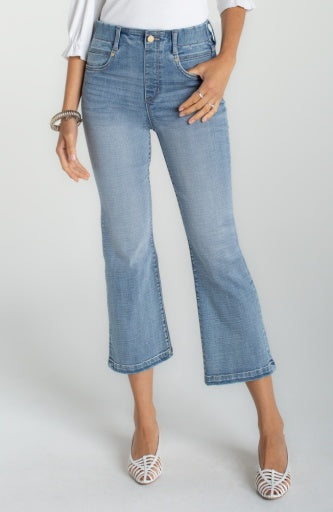 Gia Glider Crop Flare Jean with Tulip Back Slit