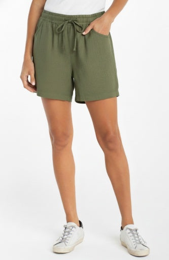 Pull on Tie Waist Short, Martini Olive