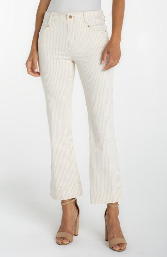 Gia Glider Crop Flare with Wide Hem, Nautical Stripe