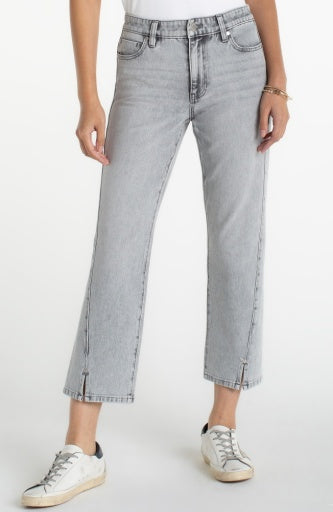 Kennedy Straight Jean with Seaming Detail & Slit, Alpine Gray