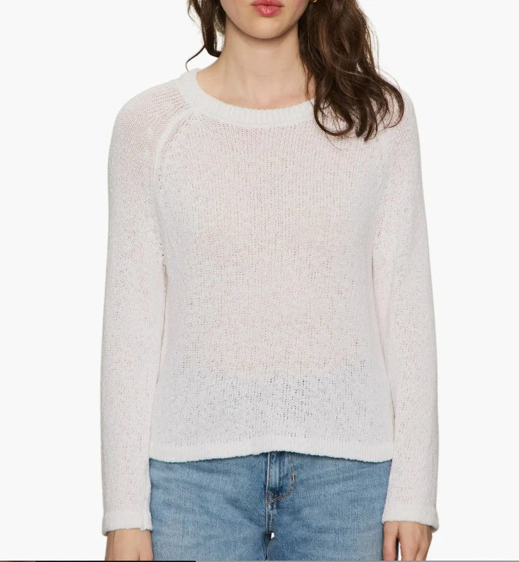 Textured Raglan Crew, Bleached White