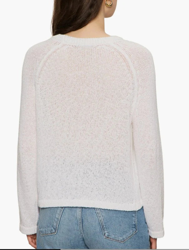 Textured Raglan Crew, Bleached White
