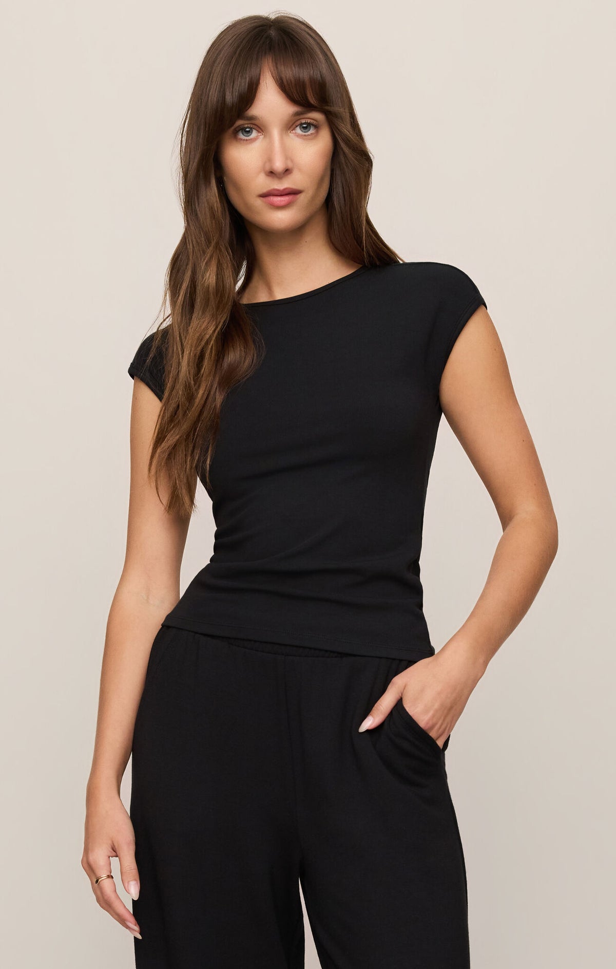 Soft Trace Second Skin Top in Black