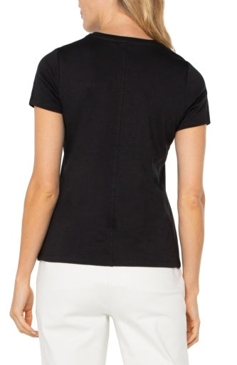 Short Sleeve Crew Neck Tee, Black