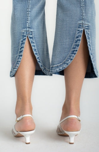Gia Glider Crop Flare Jean with Tulip Back Slit