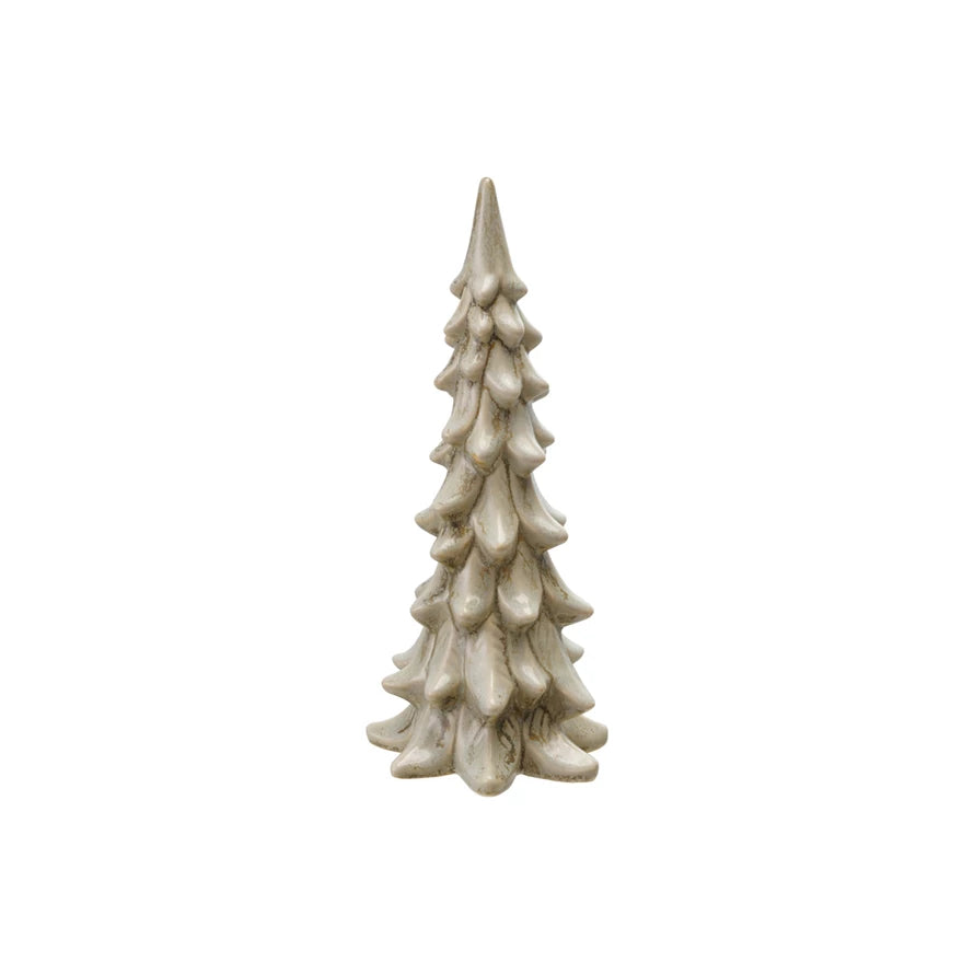Stoneware Tree, Reactive Glaze, Light Green Large