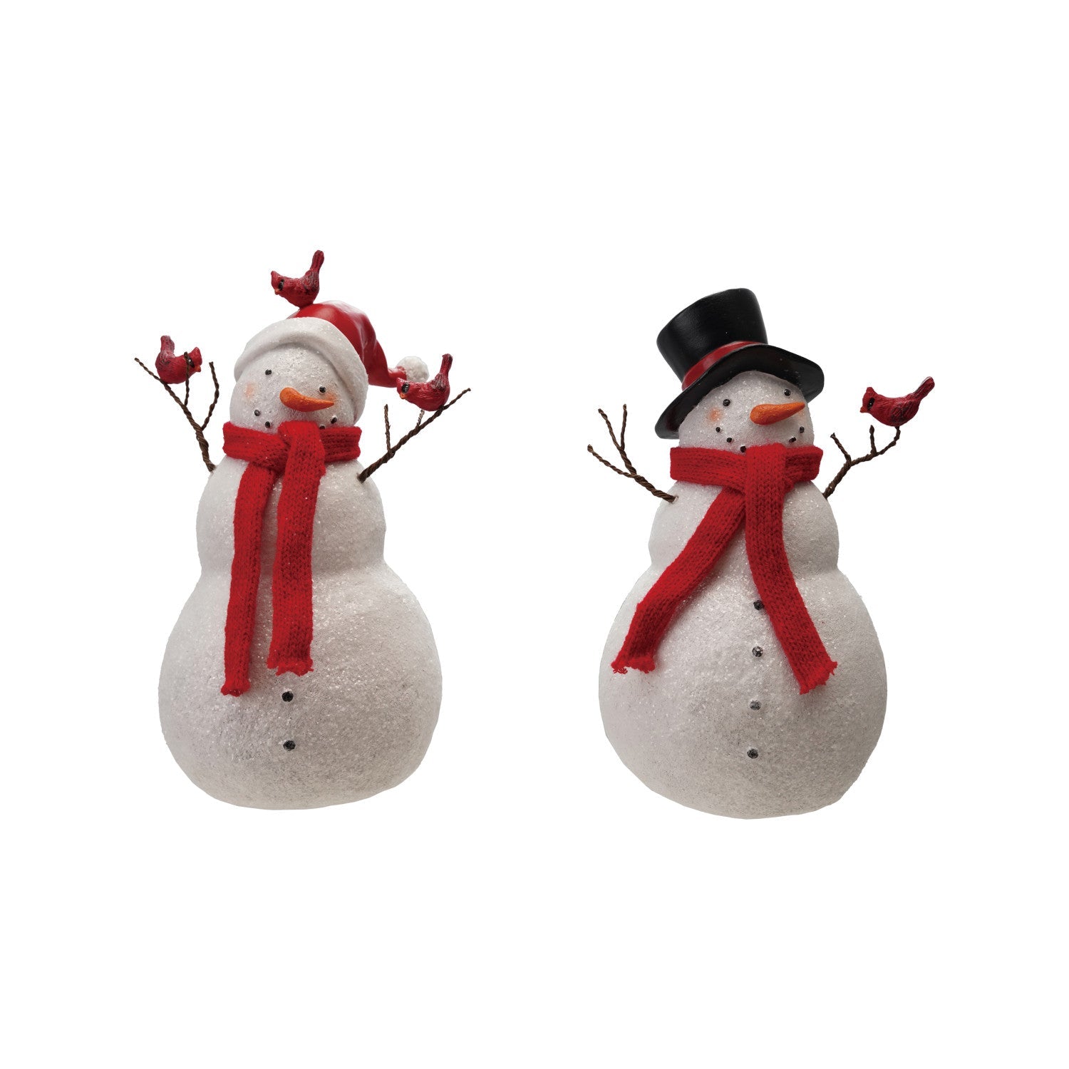 Resin Snowman with Birds, Multi Color, 2 Styles ©